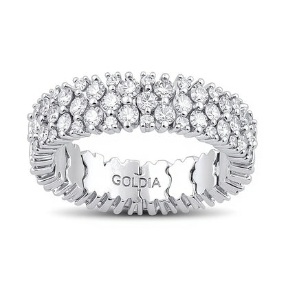 2.5 CT. TW Diamond Multi-Row Stretch Ring in 10K White Gold