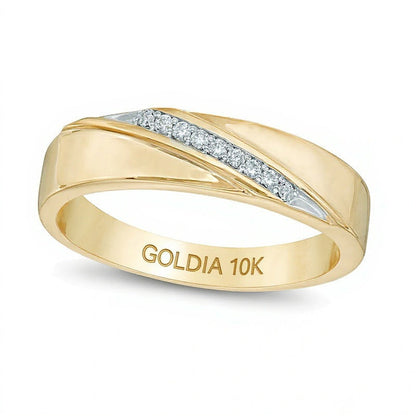 Diamond Accent Wedding Band in 10K Gold
