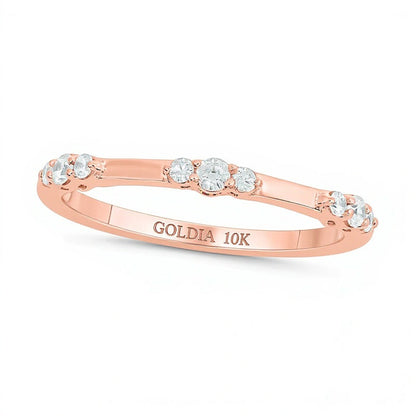 0.17 CT. TW Diamond Bamboo Stackable Band in 10K Rose Gold