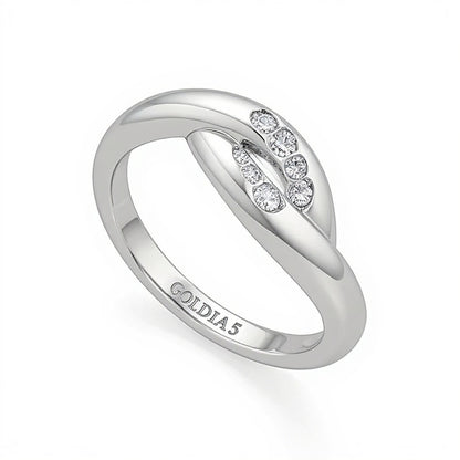 0.2 CT. TW Diamond Swirl Bypass Ring in Sterling Silver