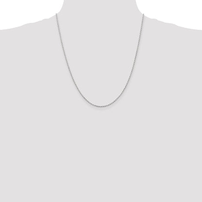 10k White Gold 1.5mm Diamond-cut Rope Chain Necklace