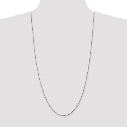 10k White Gold 1.75mm Diamond-cut Rope Chain Necklace