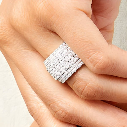 2.5 CT. TW Diamond Edge Multi-Row Band in 14K White Gold