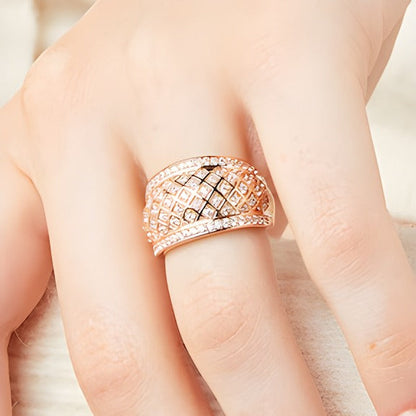 0.75 CT. TW Diamond Edge Wide Lattice Band in 10K Rose Gold