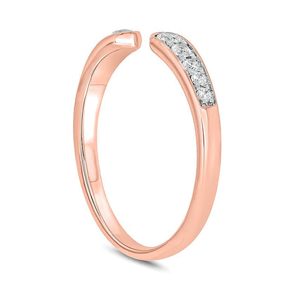 0.2 CT. TW Diamond Graduated Open Shank Stackable Band in 10K Rose Gold