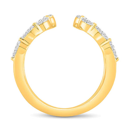 1.0 CT. TW Marquise Diamond Double Loop Open Ring in 10K Gold