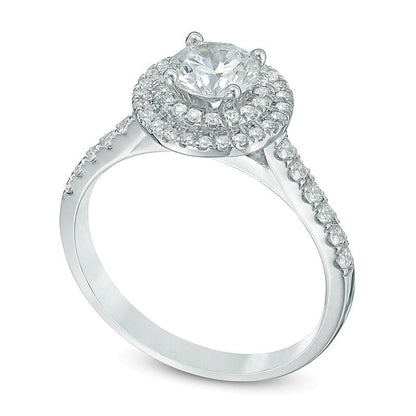 1.2 CT. TW Diamond Double Frame Engagement Ring in 14K White Gold