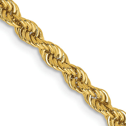 14k Yellow Gold 28 inch 3mm Regular Rope with Lobster Clasp Chain Necklace