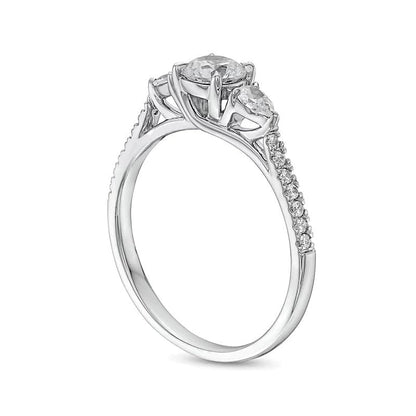 0.75 CT. TW Multi-Diamond Three Stone Engagement Ring in 10K White Gold