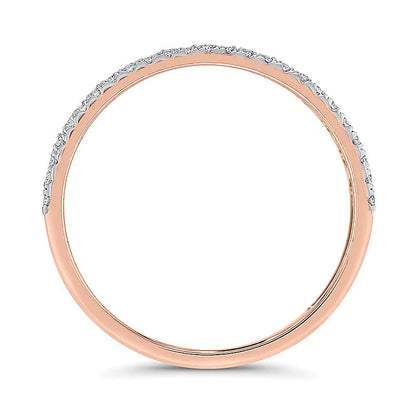 0.2 CT. TW Diamond Edge and Bezel Double Row Stackable Band in 10K Rose Gold