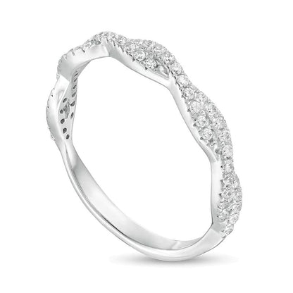 0.25 CT. TW Diamond Twist Stackable Band in 14K White Gold