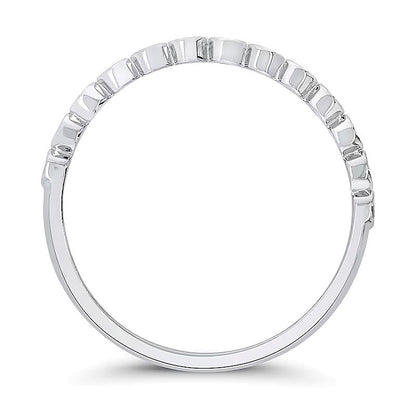 0.33 CT. TW Diamond Bezel Double Row Ring in 10K White Gold