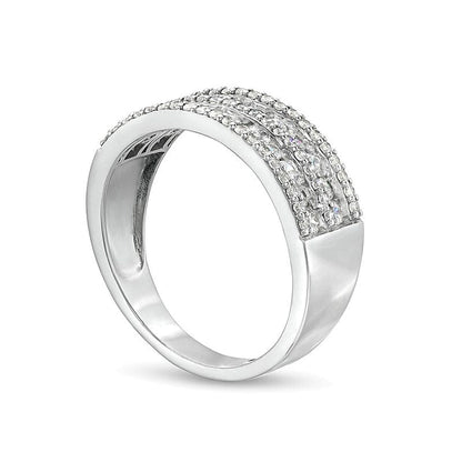 0.75 CT. TW Diamond Multi-Row Band in 10K White Gold