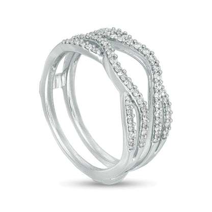 0.33 CT. TW Diamond Split Shank Solitaire Enhancer in 14K White Gold