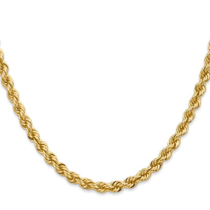 14k Yellow Gold 30 inch 5mm Regular Rope with Lobster Clasp Chain Necklace