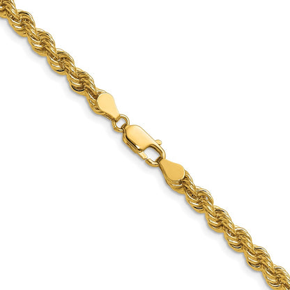 14k Yellow Gold 24 inch 5mm Regular Rope with Lobster Clasp Chain Necklace