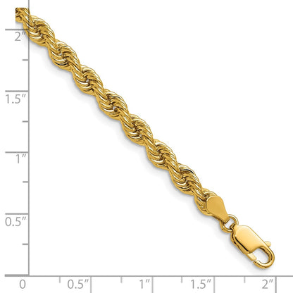 14k Yellow Gold 26 inch 5mm Regular Rope with Lobster Clasp Chain Necklace