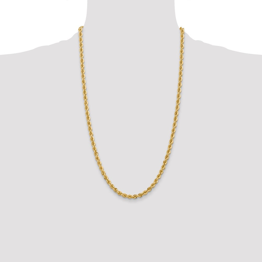 14k Yellow Gold 26 inch 5mm Regular Rope with Lobster Clasp Chain Necklace
