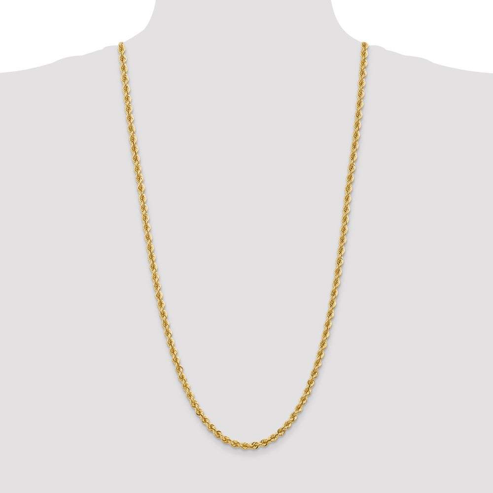 14k Yellow Gold 30 inch 5mm Regular Rope with Lobster Clasp Chain Necklace