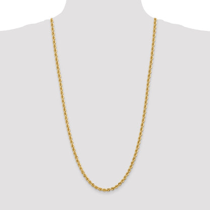 14k Yellow Gold 30 inch 5mm Regular Rope with Lobster Clasp Chain Necklace