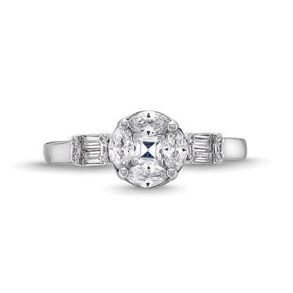 1.0 CT. TW Multi-Diamond Composite Engagement Ring in 10K White Gold