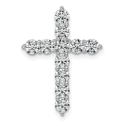 14K White Gold 2 carat Lab Grown Diamond VS+ F+ Complete Cross Chain Slide Pendant