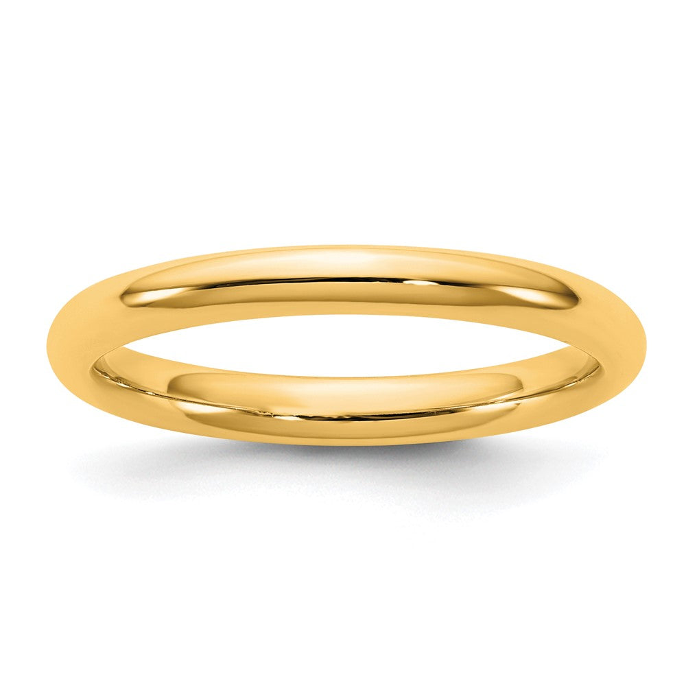 14K Yellow Gold 2.5mm Standard Comfort Fit Wedding Band Ring