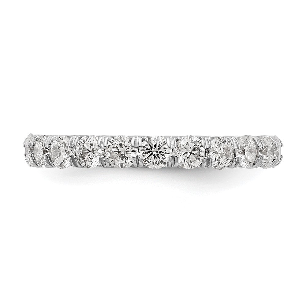 14K White Gold Polished Size 7 U-Shared Prong 2 carat Diamond Complete Eternity Wedding Band Ring