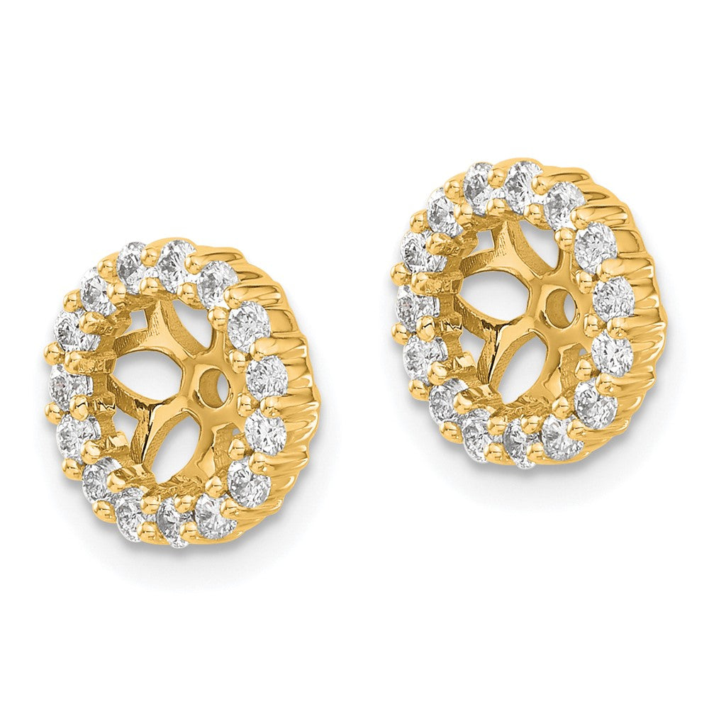14K Yellow Gold 1/2 carat Diamond Circle Earring Jackets
