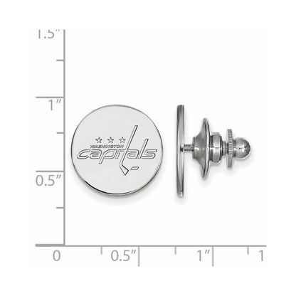 14K White Gold NHL LogoArt Washington Capitals Lapel Pin