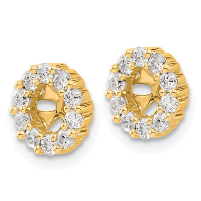 14K Yellow Gold 5/8 carat Diamond Circle Earring Jackets