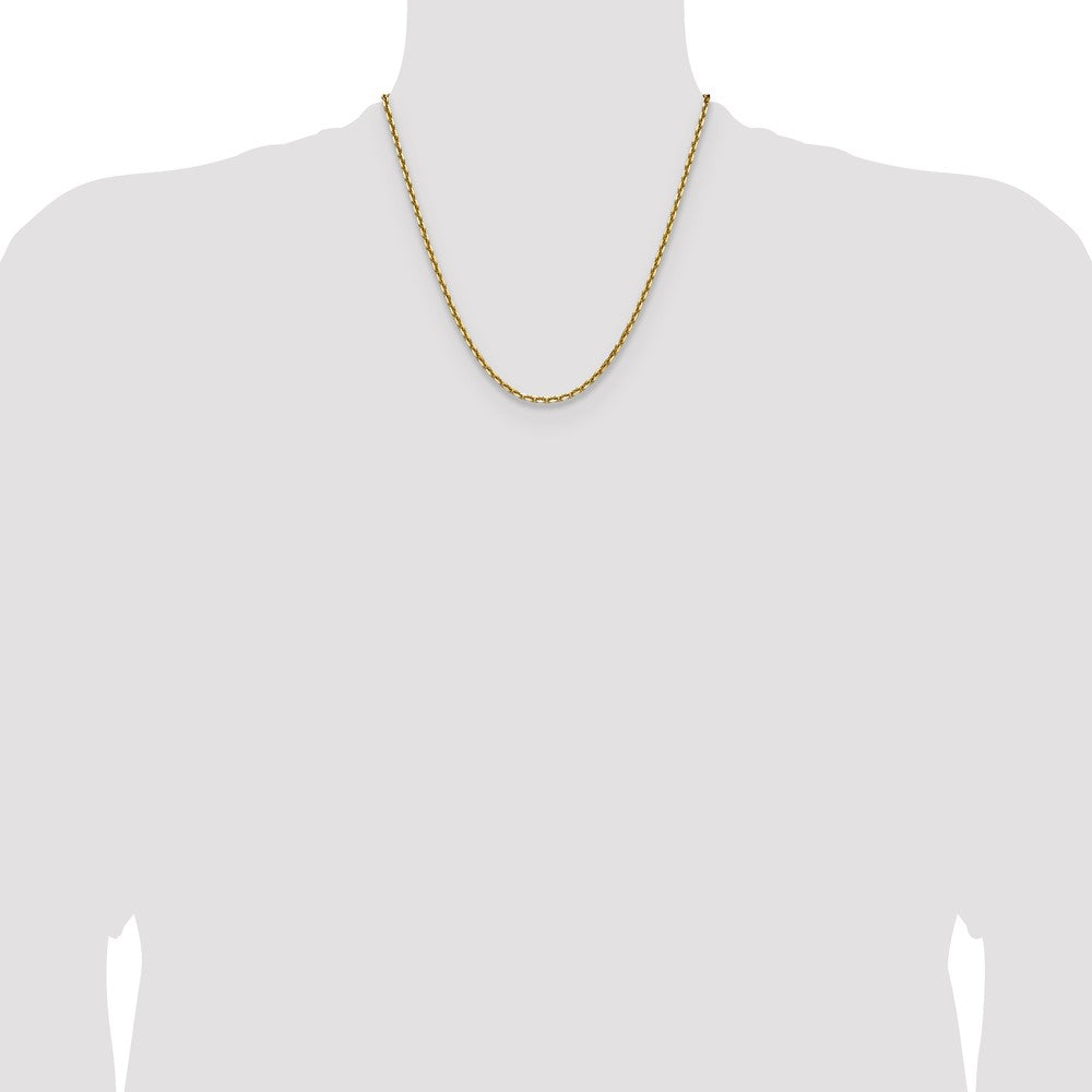 14K Yellow Gold 3.25mm D/C French Link 20 Inch Chain