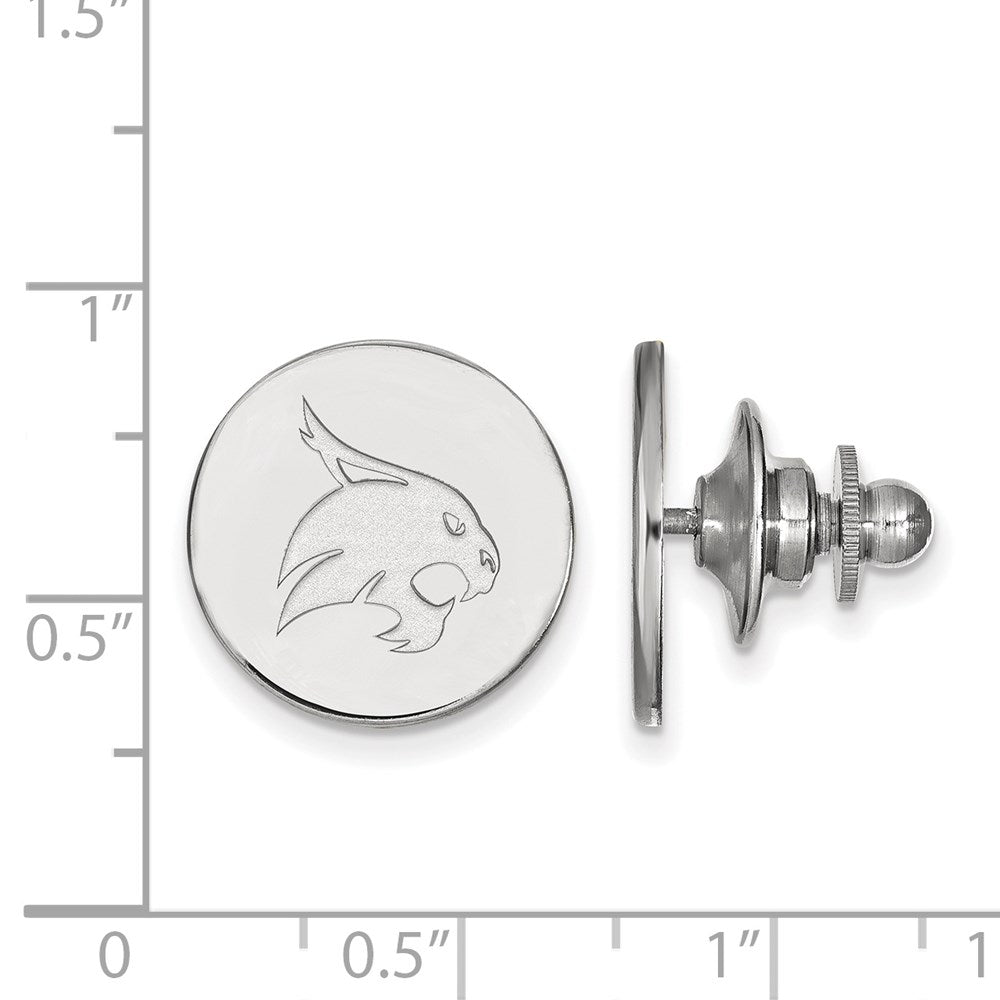 14K White Gold LogoArt Texas State University Bobcat Lapel Pin