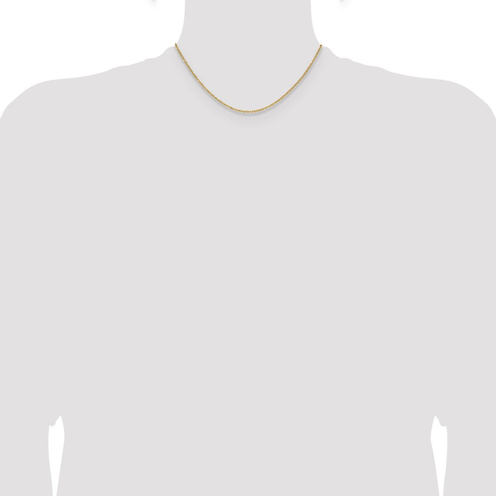 14K Yellow Gold 1.4mm D/C Forzantine Cable 16 Inch Chain