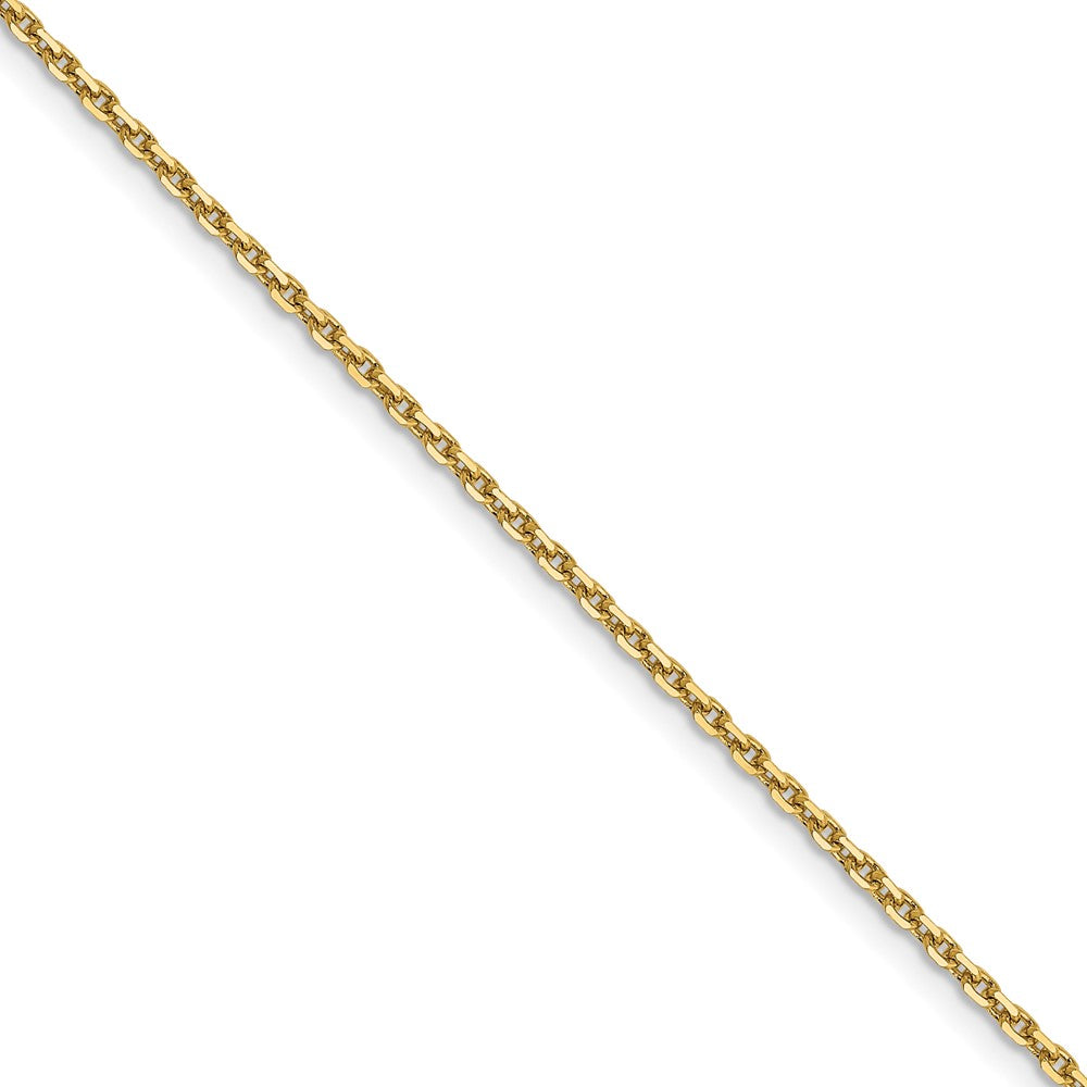14K Yellow Gold 1.4mm D/C Round Open Link Cable Chain (100 Inch Spool)