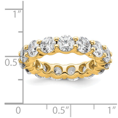 14K Yellow Gold Polished Size 5.5 Shared Prong 4 carat Diamond Complete Eternity Wedding Band Ring