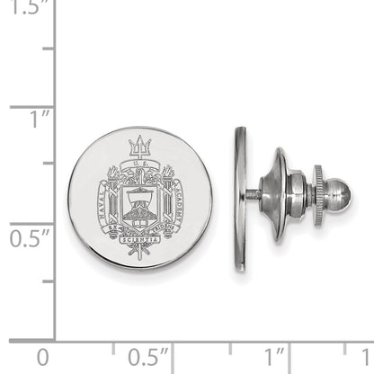 14K White Gold LogoArt US Naval Academy Crest Lapel Pin