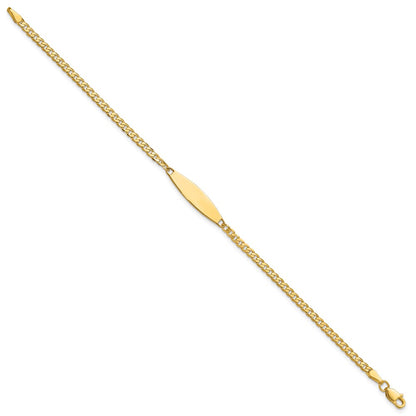 14K Yellow Gold Polished Solid Chain/Solid Plate Curb Link 36x5.1mm Plate 8 Inch ID Bracelet
