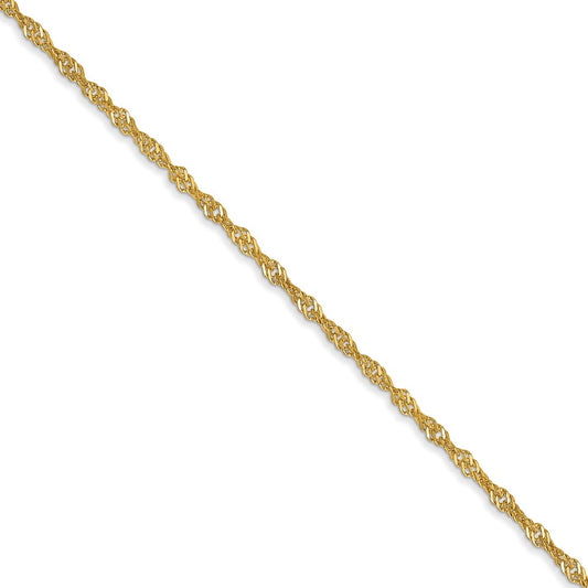 14K Yellow Gold 1.4mm Singapore Chain (100 Inch Spool)