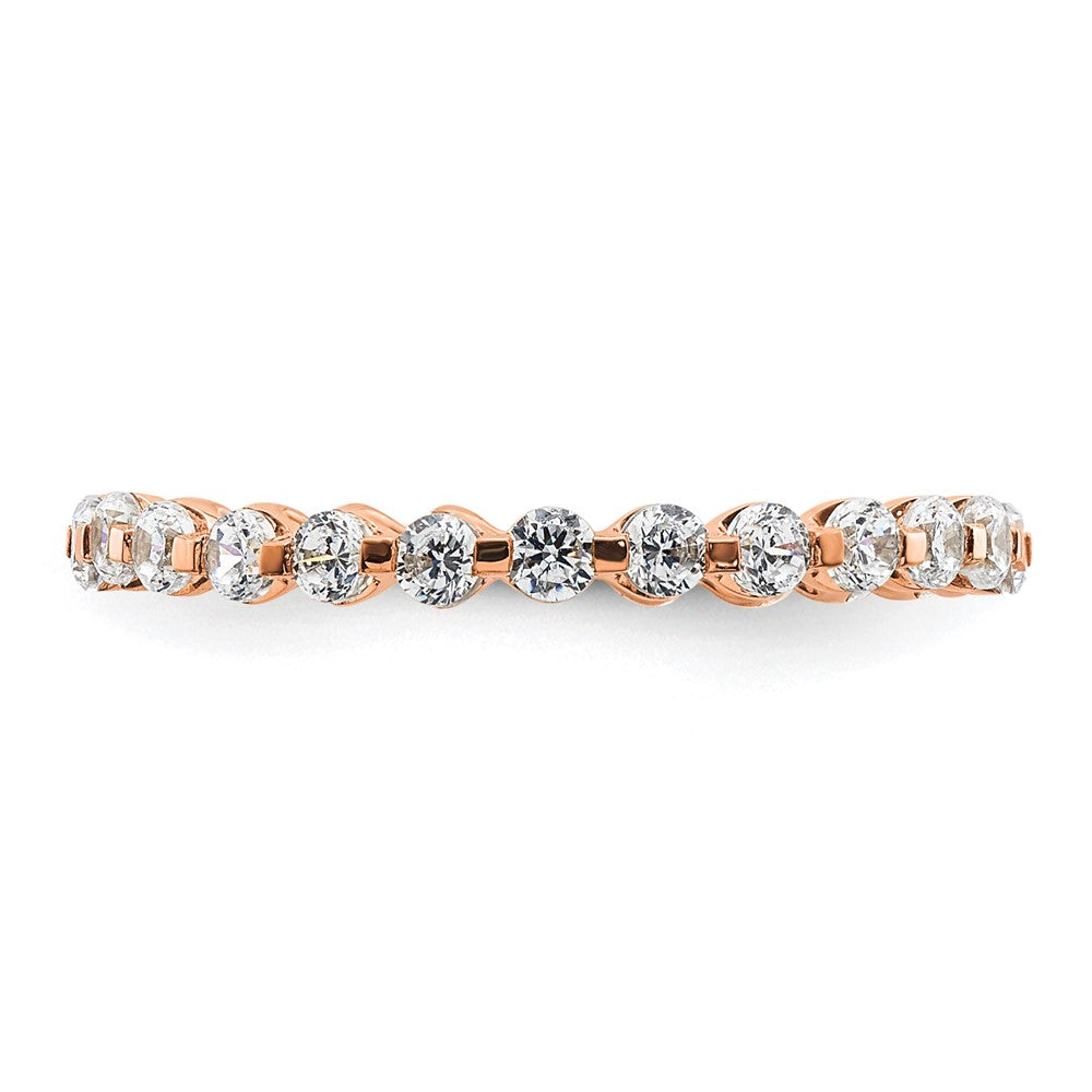 True Origin 14K Rose Gold 7/8 carat Lab Grown Diamond VS+ F+ Size 6 Complete Eternity Wedding Band Ring