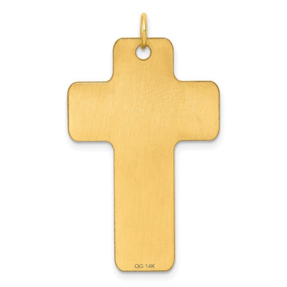 14K Yellow Gold Polished Cross Charm