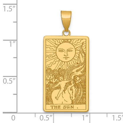 14K Yellow Gold The Sun Tarot Card Pendant