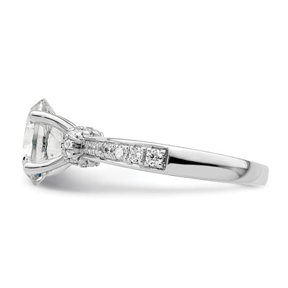 True Origin 14K White Gold 1/3 carat Lab Grown Diamond VS+ F+ Semi-Mount Oval Engagement Ring
