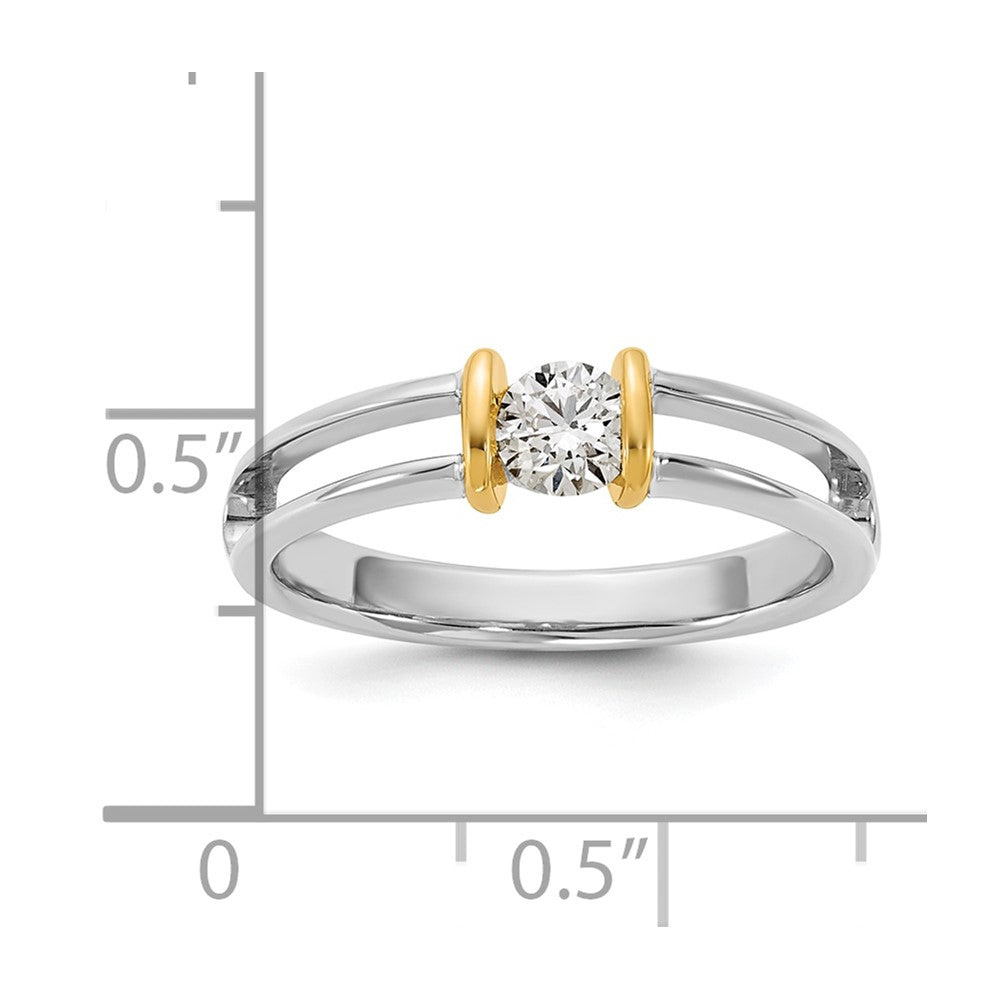 14K Two-Tone Gold .33ct Ladies Diamond Wedding Band Ring