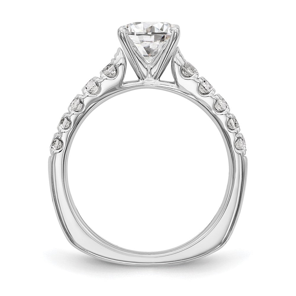 True Origin 14K White Gold 1/2 carat Lab Grown Diamond VS+ F+ Semi-Mount Peg Set Engagement Ring