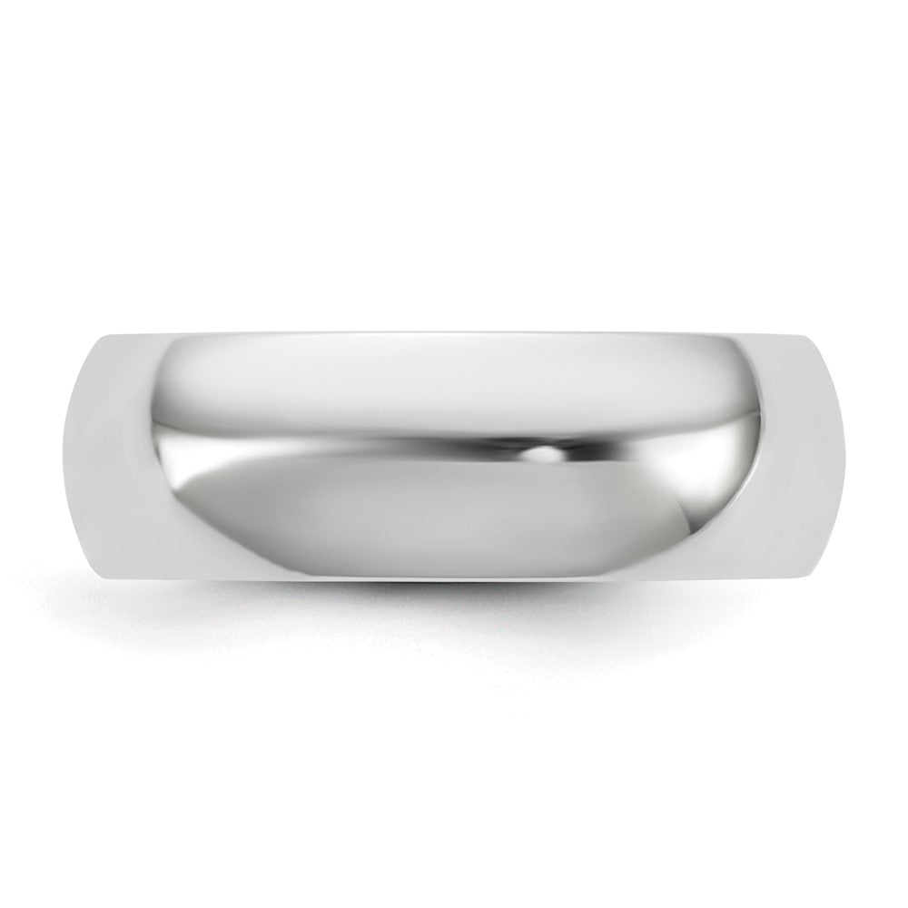 14k White Gold 6.5mm Standard Comfort Fit Wedding Band Ring