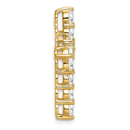 14K Yellow Gold 3 carat Lab Grown Diamond VS+ F+ Complete Cross Chain Slide Pendant