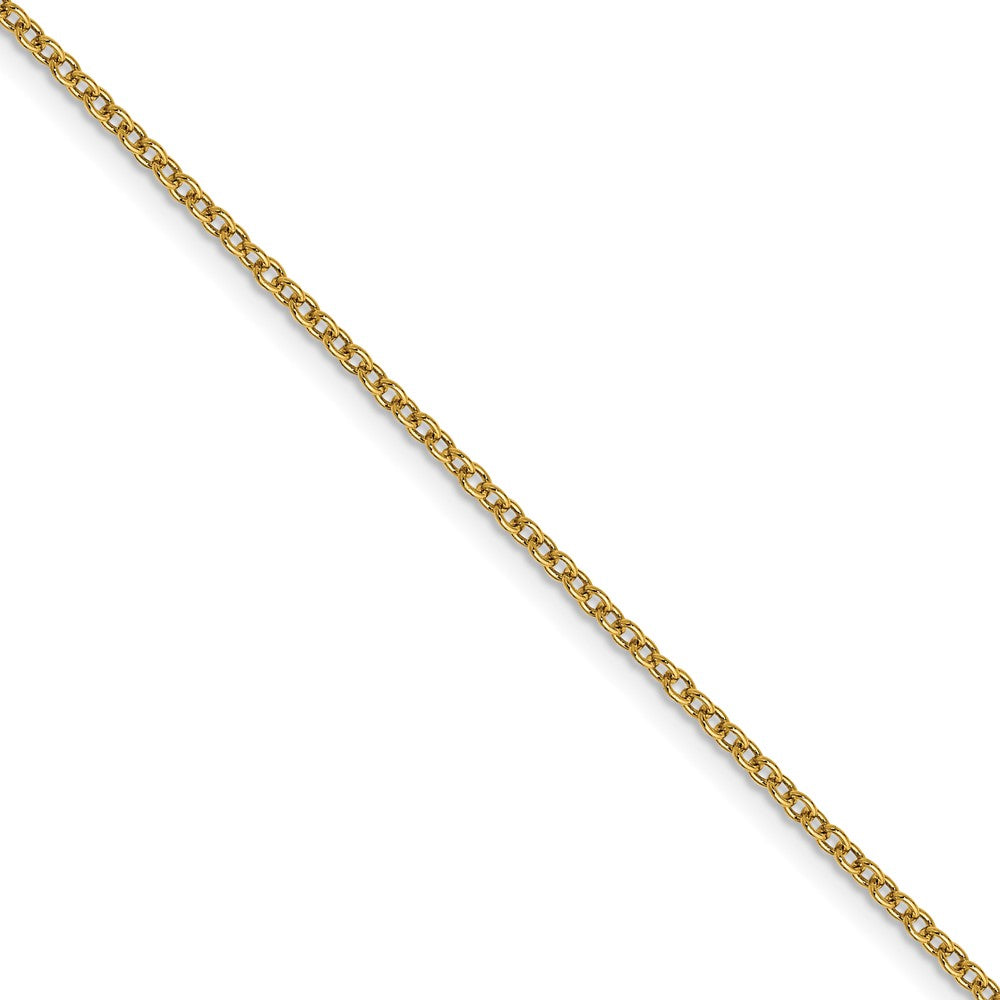 14K Yellow Gold 1.4mm Round Open Wide Link Cable Chain (100 Inch Spool)