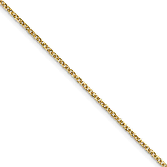 14K Yellow Gold 1.4mm Round Open Wide Link Cable Chain (100 Inch Spool)