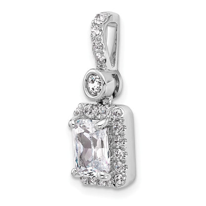 14K White Gold 2 carat Certified Lab Grown Diamond VS/SI+ G+ Radiant Complete Halo Pendant
